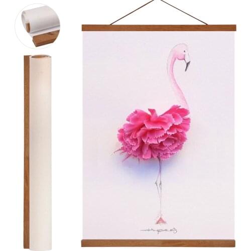 21/30/40/50cm Modern Magnetic Wooden Photo Frame DIY Poster Scroll Prints Artwork Hanger Teak Wood