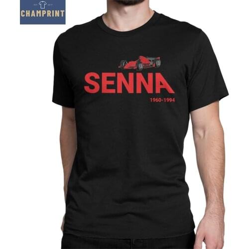 Ayrton Senna T Shirt Mens 100% Cotton Awesome T-Shirts Round Neck Racing Car Tee Shirt Short Sleeve Clothes Summer