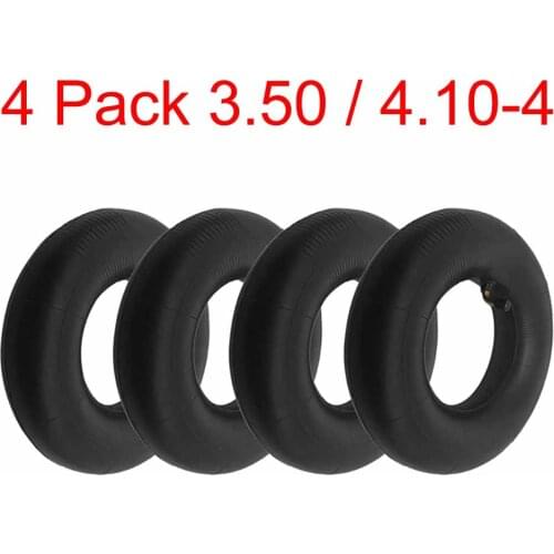 4 Pack 3.50 / 4.10-4 Inch Tyre Inner Tube for Pneumatic Wheel Trolley Wheel Bent Valve Hand Truck Go-Carts Moped MiniBike Wagon