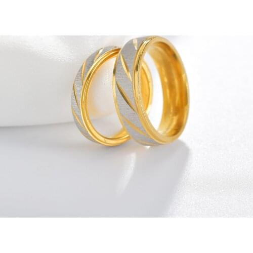 Hot Sale Irregular Stainless Steel Simple Couple Ring Two Size Love Wedding Rings For Women Men Jewelry