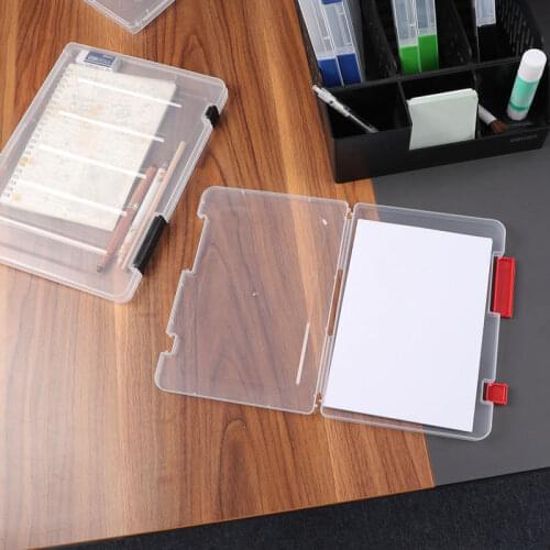 Creative Desk Office Organizer Transparent Sorting File Box A4 Portable Folder Plastic A5 File Storage Box Storage Folder 2021