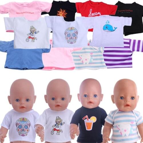 Doll Clothes All-Match Top Fit 18 Inch American & 43 Cm Baby New Born Baby Doll Colors Optional For Our Childrens Doll