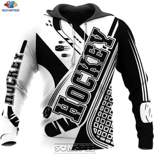SONSPEE Love Hockey 3D Print Men Hoodie Casual Harajuku Long Sleeve Sport Coat Plus Size Streetwear Sweatshirt Pullover Tops