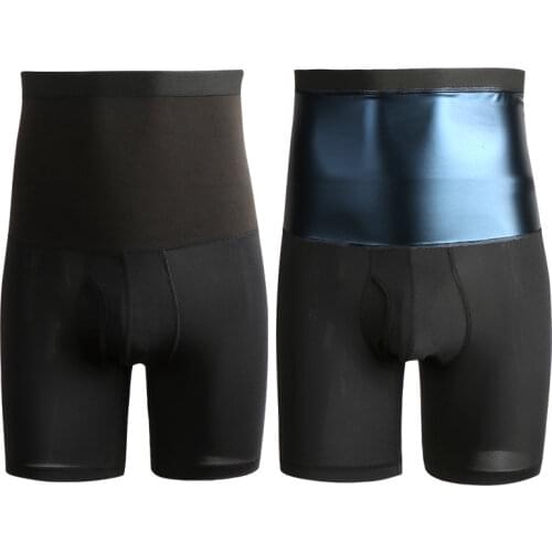 NEW Sweat Sauna Shorts Mens Fat Burning Waist Trainer High Waist Fitness Running Sports Underwear Slimming Pants Body Shapewear