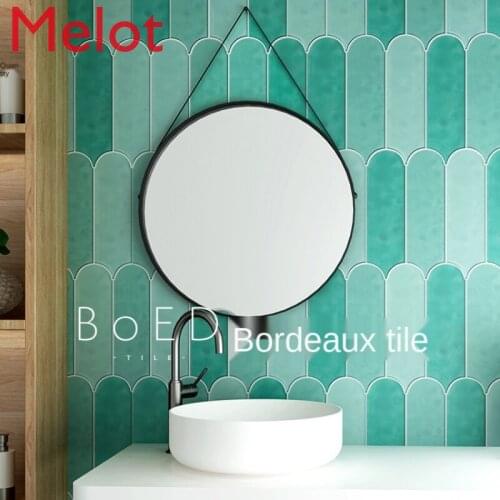 Nordic Net Red Peacock Feather Brick Kitchen Bathroom Tile Pink All-Ceramic Handmade Brick