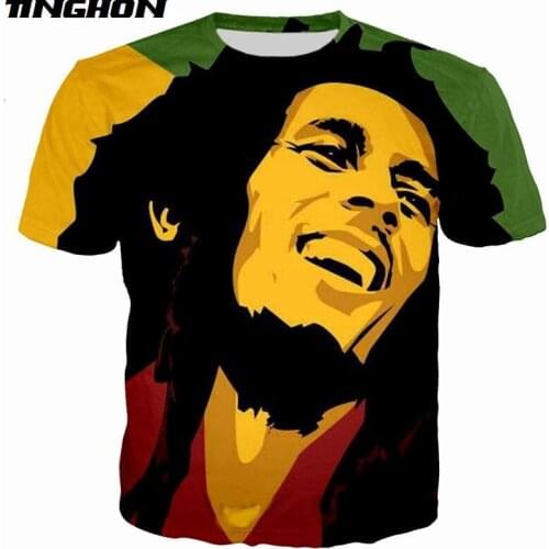 XS-7XL New Fashion 3D Print t-shirt clothes Women Men Bob Marley Short Sleeve t shirts Reggae Star Crewneck casual jumpe 01
