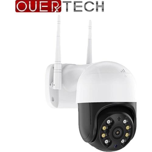 OUERTECH HD 1080P WIFI Camera 2MP Smart Night Vision Outdoor Waterproof PTZ IP Camera Human Detection Surveillance Dome Camera