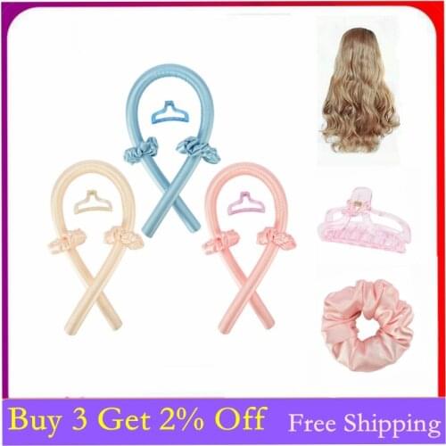 New Heatless Curling Rod Headband Curls Silk Ribbon Lazy Curler Hair Rollers Sleeping Soft Wave Formers Women Hair Styling Tools