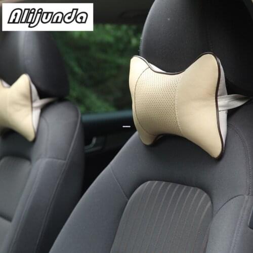 2pcs artificial leather neck headrest breathable car pillow for Chevrolet Cruze TRAX Aveo Sonic Lova Sail EPICA Captiva Malibu