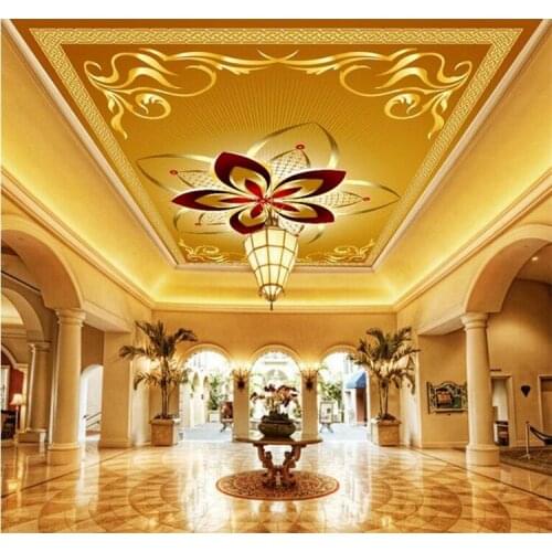 Custom 3D Wall Murals Wallpaper European Style Luxury Ceiling Mural Hotel Living Room Ceiling Decor Wall Painting Art Wallpaper