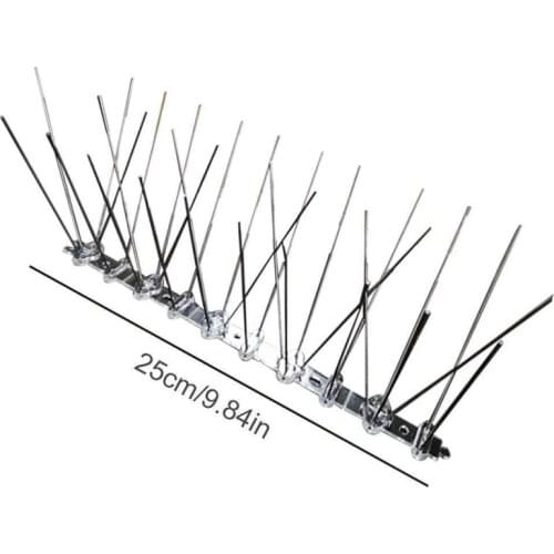 Hot 2021 Stainless Steel Roof Bird Repeller Anti Pigeon Spikes Nail Bird Deterrent Tool For Small Birds Fence Owl Scarecrow