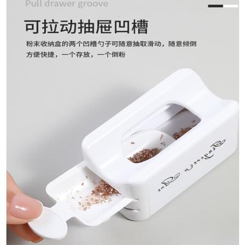 Manicure Powder Recycling Storage Box Portable Infiltration Powder Container White Double Layer French Powder Box Nail Tool