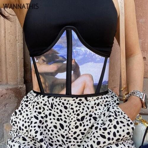 WannaThis Belts for Women Classical Oil Painting Wide Belt Cotton Elegant Women Black Female Stretchy Corset Ladies AsymmetryNew