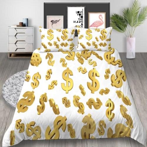 Thumbedding Luxury Bedding Set Dollar Sign Creative Duvet Cover Queen Size King Twin Full Single Double Unique Design Bed Set