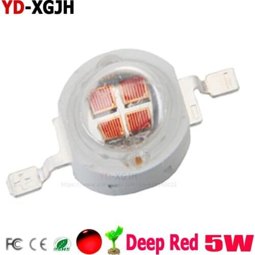 50PCS 5W Super Bright Grow LED COB SMD Lamp Bulb Deep Red 620nm DIY LED Grow Light For Indoor Plant Vegetables Growing Seeding