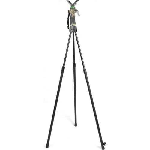 One Handle Control Adjustable Height V Shaped Rotating Yoke Trigger Tripod Telescopic Shooting Stick Professional Hunting Stick