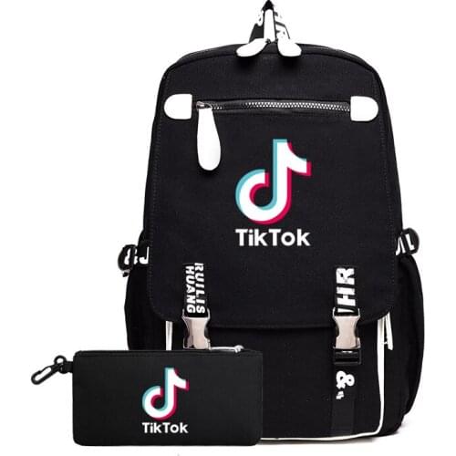 Tik Tok Canvas Backpack For Women Men Teens Hot School Bags Print Tik Tok Capacity Kids Daily Rucksack Children Mochilas