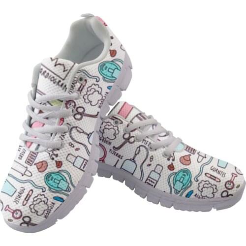 Cute Nursing Pattern Shoes for Women Flats Shoes Female Spring/Autumn Sneakers Woman Students Girls Footwear zapatos de mujer