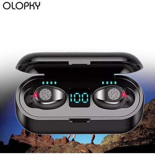 TWS Wireless Earphone Bluetooth 5.0 F9 Wireless Bluetooth Headphone LED Display With 2000mAh Power Bank Headset With Microphone