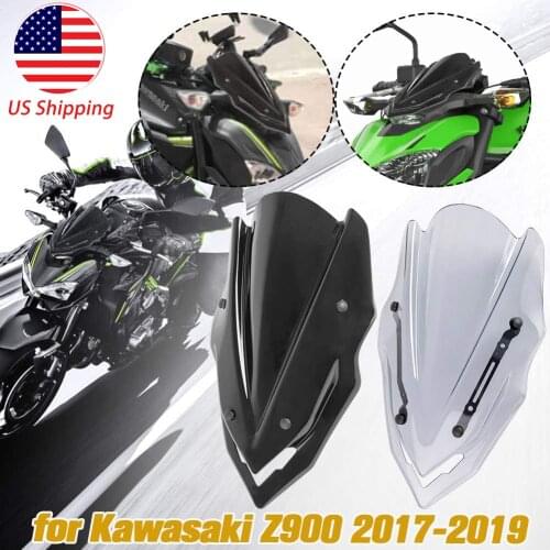 Motorbike Windshield Windscreen Wind Deflector Double Bubble For Kawasaki Z900 Z 900 ZR900 2017 2018 2019 Motorcycle Accessories