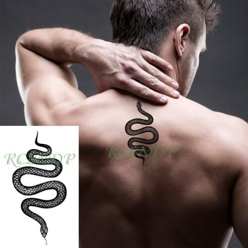 Waterproof Temporary Tattoo Sticker Black Snake Small Animal Fake Tatto Flash Tatoo Hand Leg Arm Back for Kid Men Women Kids