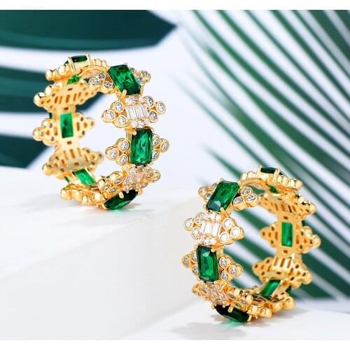 GODKI High Quality Shiny Luxury Statement Sweet Hoop Earrings For Women Wedding Cubic Zircon CZ Bridal Earring Fashion Jewelry