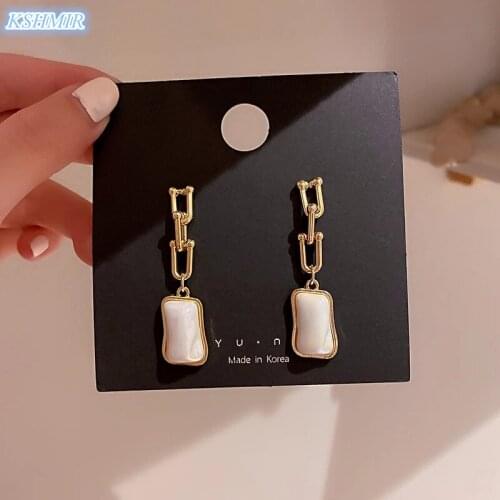 2021 Korean New Retro French Tassel Long Hanging Earrings Temperament Square Geometric Earrings Womens Jewelry Earrings wholesa