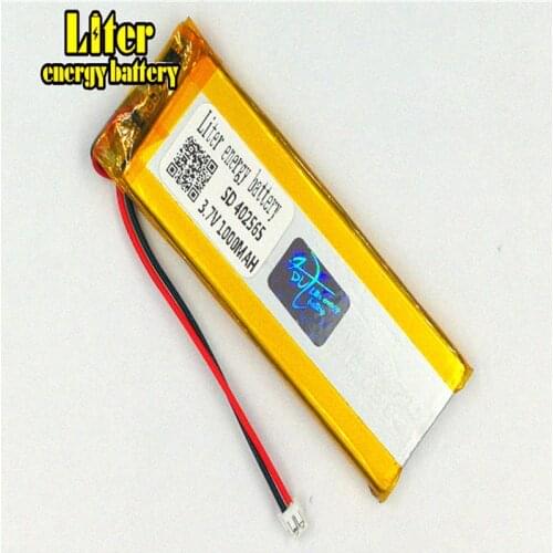 1.5MM 2pin connector 3.7V 402565 1000mAh Rechargeable lipo li-polymer battery for MP3 MP4 MP5 small toys Bluetooth stereo