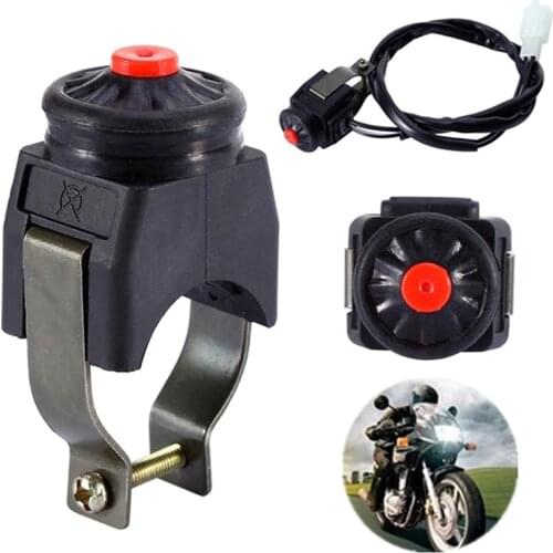 1 Pcs Universal Motorcycle Kill Switch Red Push Button Horn Starter Dirt Bike ATV UTV Dual Sport For 22mm Handlebar Mounted Bars