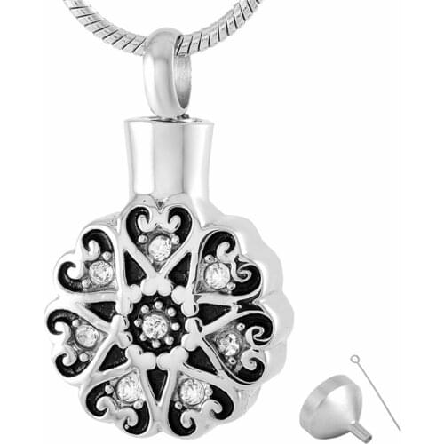 9219 Christmas Gift Beautiful Snowflake Shape Stainless Steel Cremation Jewelry Ashes Necklace
