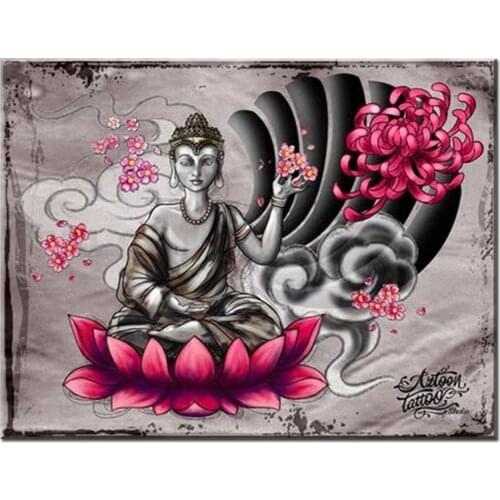 New Diy Diamond Painting Lotus Buddha Girl Picture Rhinestone Mosaic Embroidery Full Square Round Diamond Home Decoration