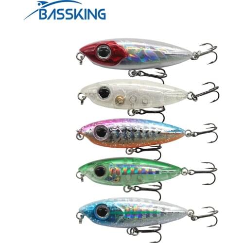 BASSKING Floating Pencil Bait 45mm 3.1g VMC Hooks Hard Fishing Lure Iscas Artificial Para Pesca Leurre Peche Pencil Wobbler