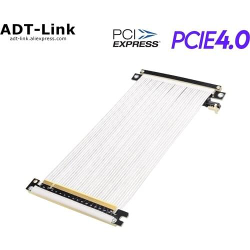 White PCIe Riser Cable, 4.0 X16 PCI Express Riser Extender, Flexible High Speed GUP Riser Cable White for ITX Case Chassis