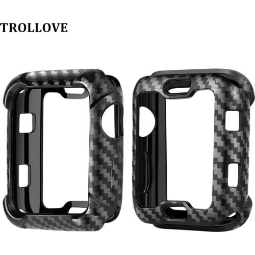 Carbon Fiber TPU Case for Apple Watch Series 3 4 2 1 Cover for iWatch 40mm 42mm 44mm 38mm Protector Anti-fall Protection Shell