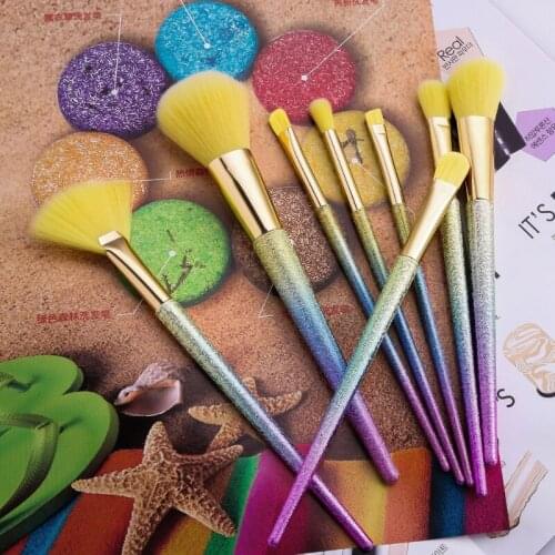 Colorful Makeup Brush 8pcs Set Soft Skin-friendly Eyeshadow Brush Highlight Brush Loose Powder Brush Blush Brush Makeup Tool