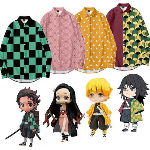 Demon Slayer Shirt Kimetsu no Yaiba Jacket Shirt Men Tomioka Giyuu Shirt Girls Women Coat Print Long Sleeve Clothing Summer Tops