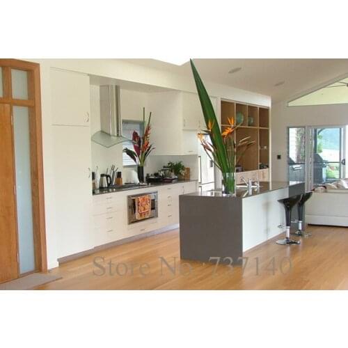 Economy melamine kitchen cabinet mix color kitchen cabinet Foshan factory China furniture buying agent