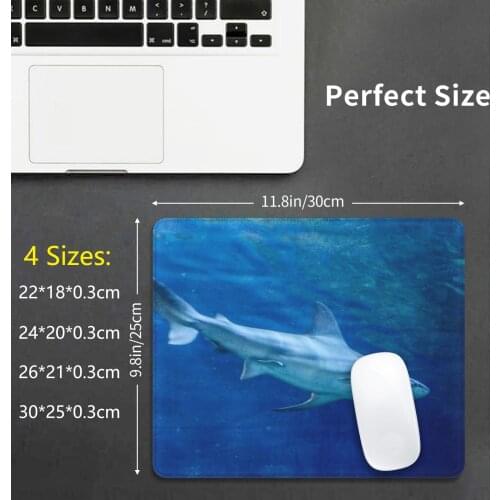 Shark Tank Mouse Pad DIY Print Sharks Ocean Aquarium Sea Deadly Teeth Jaws Swim