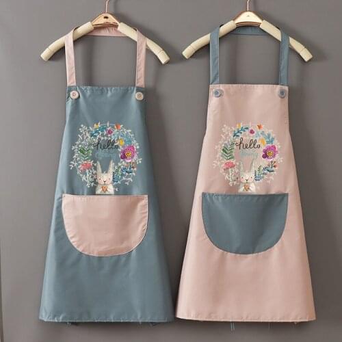 Cute Rabbit Chef Apron Kitchen Baking Accessories for Men Woman God Of Cooking Foodie Character Simple Waterproof Fashion