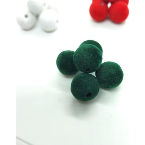 Fashion Pick Size 10mm Cover Velvet Round Ball Beads for DIY Earrings Spacers Dangle Brincos Findings Jewelry Making 50pcs/lot