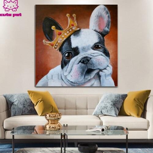 Full square round drill set diy diamond painting Modern art, crown, dog 5d diamond mazayka embroidery room decor