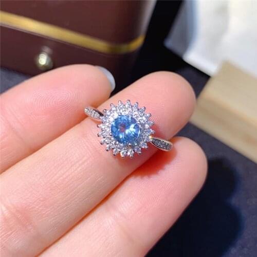 Natural Topaz Silver Ringss 925 Sterling Silver Ring Fine Jewelry Gift For Women Lady Girls
