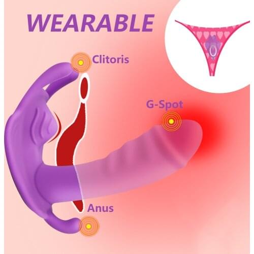 Wearable Dildo Vibrator G Spot Clitoris Stimulator Butterfly Vibrating Panties Erotic Toy Adult Toy for Women Orgasm Masturbator