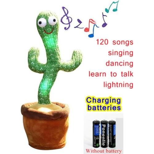 2021 New Electronic Dancing Cactus Singing Dancing Decoration Gift for Kids Funny Early Education Toys Knitted Fabric Plush Toys