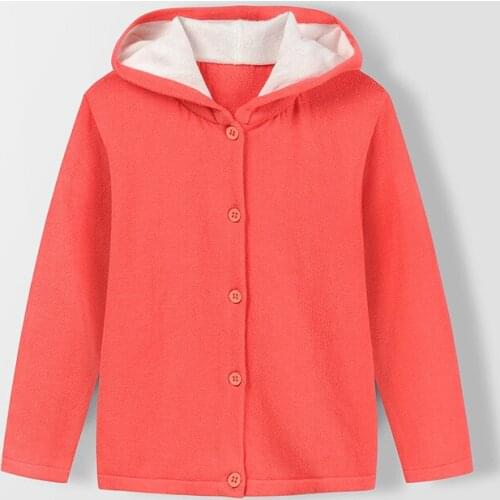 New Spring Autumn Fashion Hooded Sweaters Kids Cardigan Casual Solid Color Boys And Girls Sweater knit ChildrenS Sweater