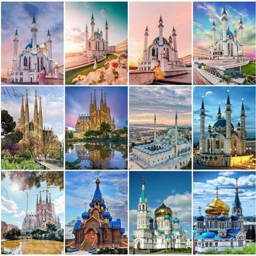 New Arrivals Diamond Painting Landscape Embroidery Kit Religion Cross Stitch 5D DIY Mosaic Rhinestones Pattern Arts Home Decor