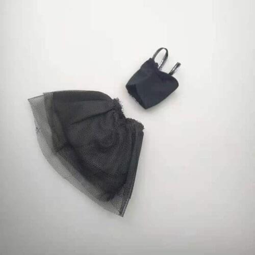 1/6 Charming Black Lace Doll Outfits for Barbie Clothes Crop Top & Skirt Princess Party Gown Clothing 11.5" Dolls Accessory Toys