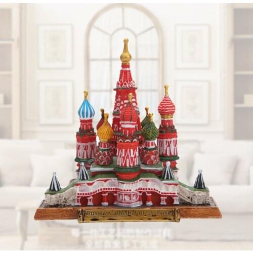 Resin Russia Building Basil Church Home Decoration Accessories Life Art Ornaments Hand Painted Crafts