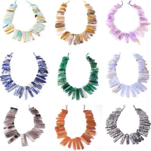 Drilled-Point-Beads Natural Amazonit Crazy Agat Point Bead 5-8MM*20-48MM Top Drilled Stick Beaded Jewelry For Pendant Making DIY