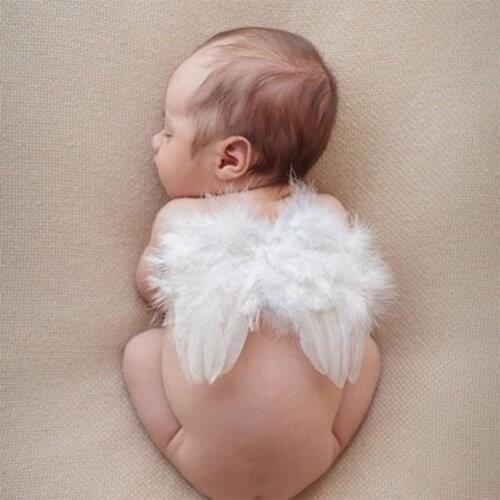 Newborn Angel Wing Photo Photography Prop Baby Solid Color Angel Feather Wing Outfits Girls Boys Baby Photograph Prop Accessory